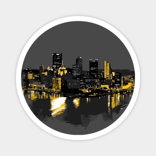 Pittsburgh Downtown Skyline Digital Painting Magnet